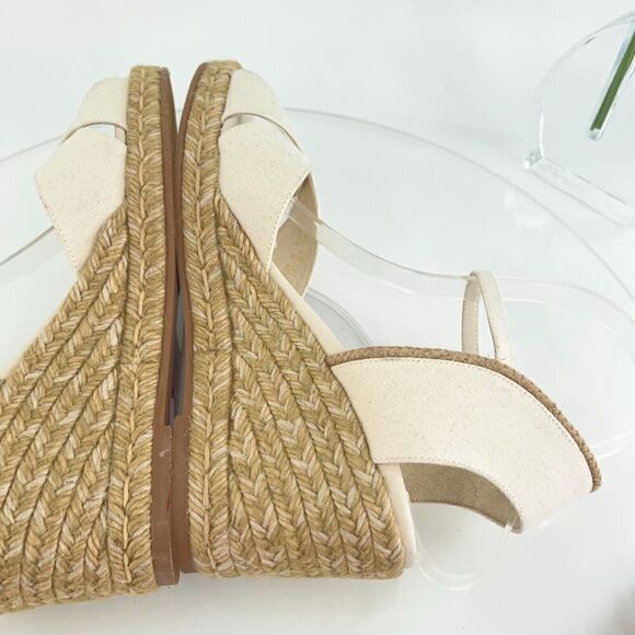 Stuart Weitzman Mirela II Women's Size 9 B Canvas Espadrille Wedge Sandals Ivory - Picture 10 of 15